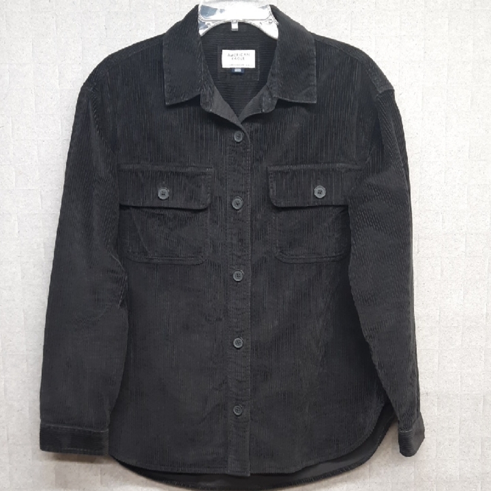 American Eagle Outfitters Black Corduroy Shacket